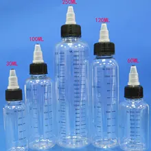 10 шт 30 мл/60 мл/100 мл/120 мл/250 мл пластиковые ПЭТ E сок емкость капельницы бутылка твист Топ крышка бутылка для татуировки пигментные чернила