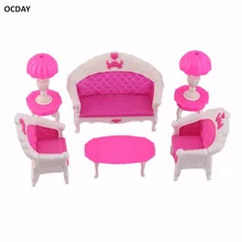 6 шт. милые Мультяшки, для принцессы детские игрушки Аксессуары для кукол винтажная для дивана стул диван стол мебель лампа набор разобранный