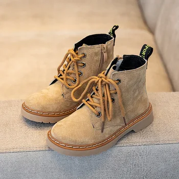 

Boots Children's Shoes Kids boots girls Martin boots genuine leather boys boots lace-up flat with whole sale hot winter shoes
