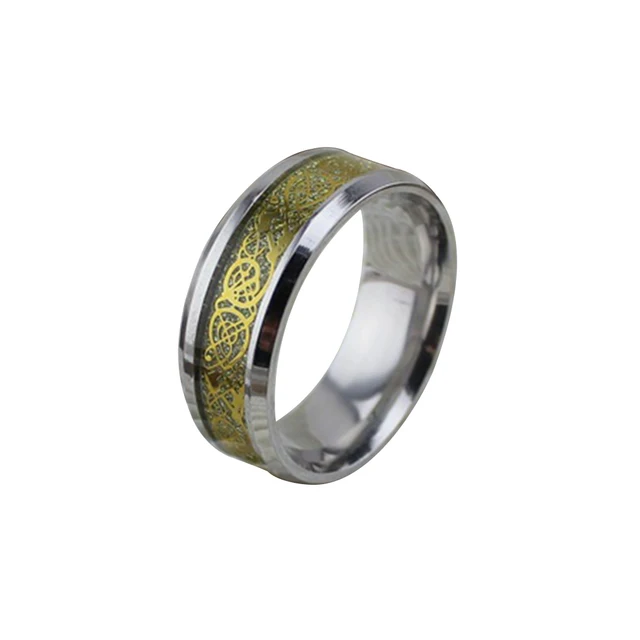Unique Anium Steel Celtic Dragon Pattern Wedding 8mm Band Ring Unique Anium Steel Celtic Dragon Pattern Wedding 8mm Band Ring Jewelry Accessoris For Men Daily Wearing