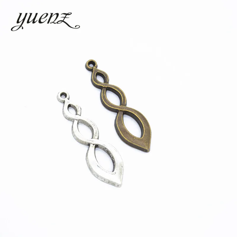 

YuenZ 10pcs Antique Metal Drop shape Charms Tibetan Silver Plated Bronze Pendants Earring Necklace Jewelry Making 37*11mm B136
