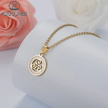HOBBORN – collier avec pendentif loup pour hommes et femmes, en acier inoxydable, Triskele, Triskelion, Allison, Argent, ras du cou, pour Cosplay