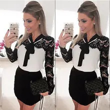 UK Frauen Langarm Sexy Spitze Abendgesellschaft Bodycon Mini Kurzkleid