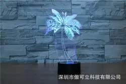 Кокосовая пальма 3D light Touch семь цветной Регулируемый светодиод визуальный свет декоративные Подарочная настольная лампа коридор ночник USB