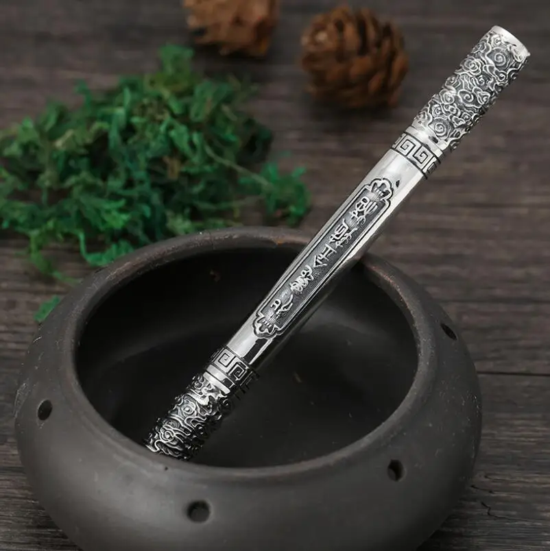 Чистое серебро ручка 925 пробы серебро винтажный шариковый кулон в виде перьевой ручки S925 тайская Серебряная ручка подарок ювелирные изделия