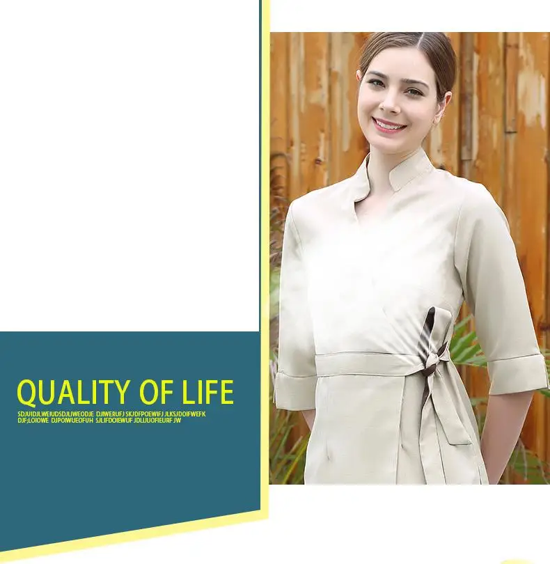 

SPA Workwear Overalls Spring/Summer Beige Massage Work Uniform Sets Female Hospital Nurse Uniforms Wholesales Beauty Clothing