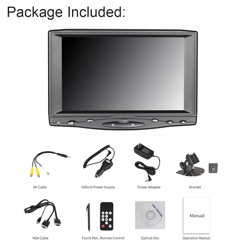 Сенсорный экран Feelworld FW619AHTV2 7 дюймов IPS 1024x600 с HDMI VGA AV входом &quotЖК монитор|monitor with