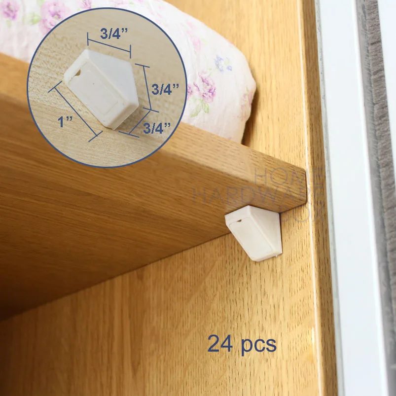 24 pc corner brace white plastic cupboard shelf supportin
