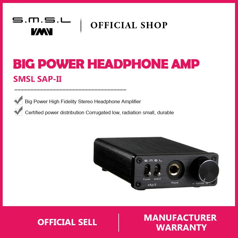 SMSL SAP II Портативный усилитель для наушников TPA6120A2 большой Мощность HiFi Fidelity стерео усилитель для наушников с 2 способа переключатель входов - изображение