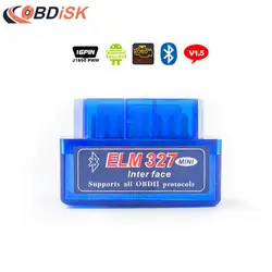 Супер Мини ELM327 V1.5 Bluetooth ELM327 Bluetooth V 1.5 ELM 327 V1.5 BT адаптер Интерфейс OBD II авто код сканер для Android