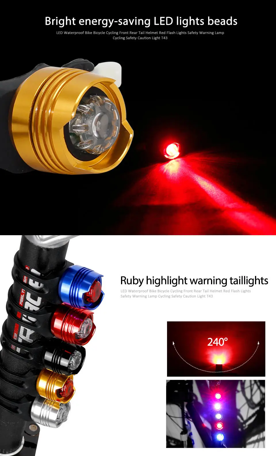 Best LED Waterproof Bike Bicycle Cycling Front Rear Tail Helmet Red Flash Lights Safety Warning Lamp Cycling Safety Caution Light T43 5 Best LED Waterproof Bike Bicycle Cycling Front Rear Tail Helmet Red Flash Lights Safety Warning Lamp Cycling Safety Caution Light T43 5