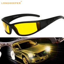 Длинные поляризационные очки для ночного вождения, для мужчин, высокое качество, антибликовые, безопасные, HD, для ночного видения, квадратные солнцезащитные очки, очки