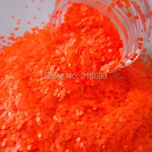 Устойчив к растворителям Блестящий неоновый темно-оранжевый блеск 1 мм круги Блестки для ногтей изделия для полировки