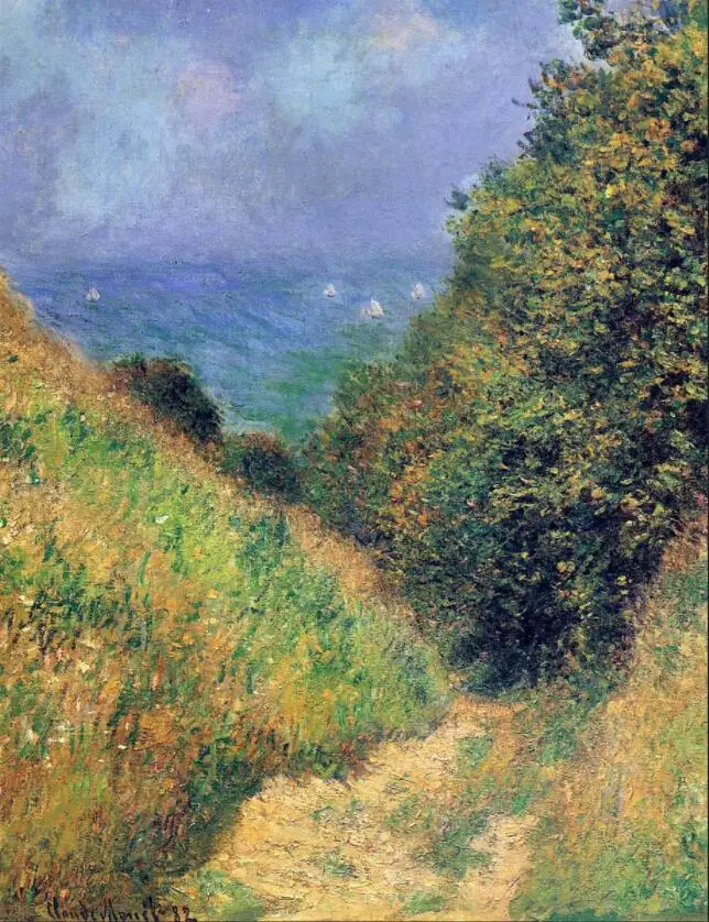 

High quality Oil painting Canvas Reproductions Path at Pourville 02 (1882) By Claude Monet Painting hand painted