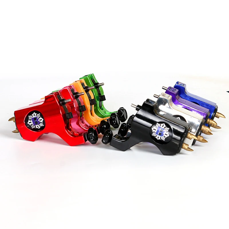 

Aluminum Alloy Rotary Tattoo Motor Machine Gun with Hook Line Jack Designed standard needles tubes grips and power supply