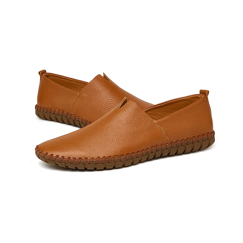 

Leather Mens Casual Shoes Slip on Men Loafers Walking Driving Outdoor Brown Black Luxury Man Formal Fashion Boat Sneakers