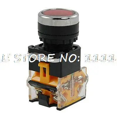 

Screw Terminal Flat Round Cap Red Sign Momentary Pushbutton Switch 22mm Non Lock
