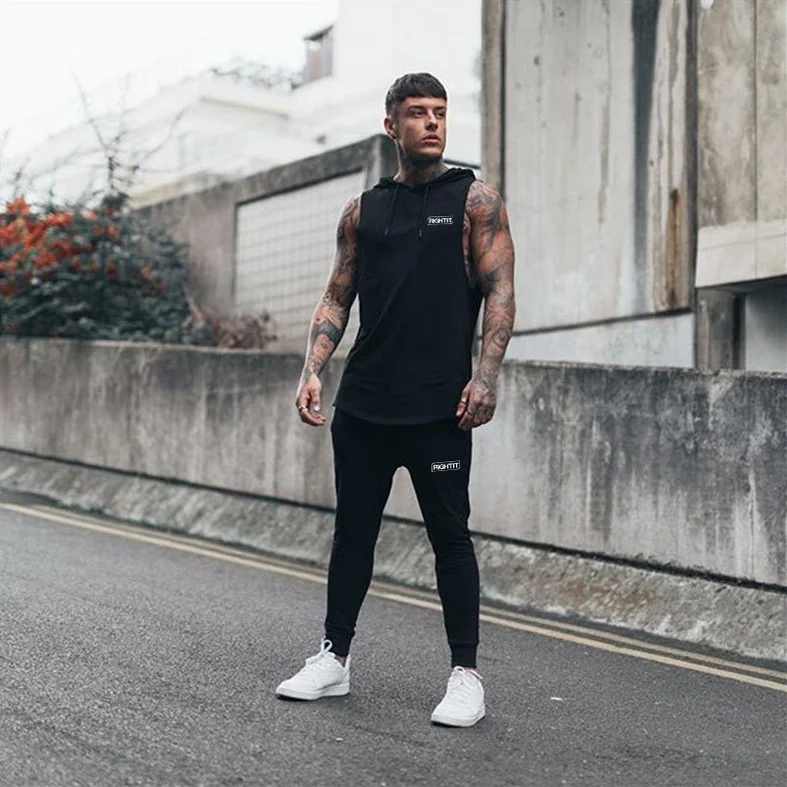 Мужской жилет с капюшоном Повседневное человек спортивная тренировочная свободные мягкие удобные летняя майка с бретелями мышцы Мужской без рукавов футболки майки