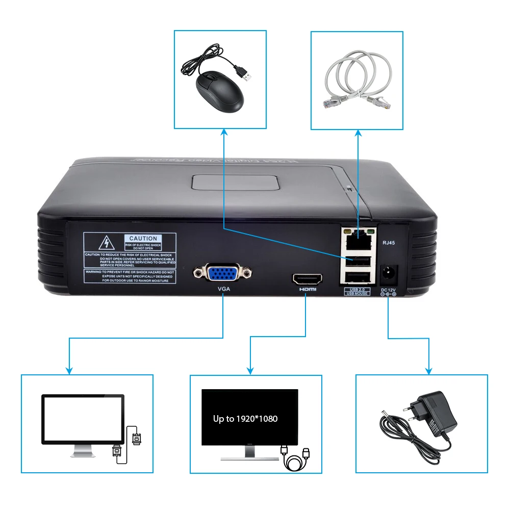 1080P FHD открытый 4CH Беспроводной NVR комплект ip камера видеонаблюдения