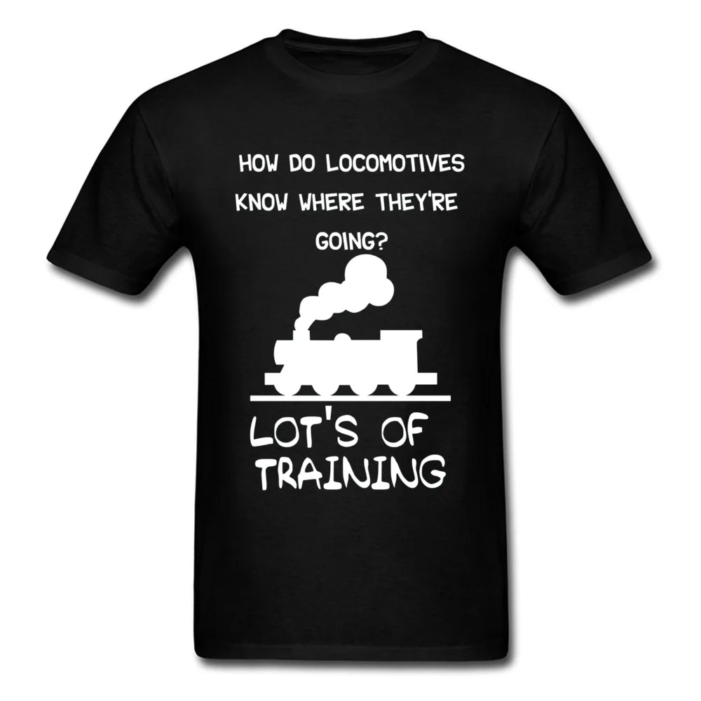 Customized Fitness Tight Summer/Autumn 100% Cotton Round Collar Youth Tops Tees Tops & Tees New Fashion Short Sleeve T-shirts Funny Steam Engine Joke For Locomotive Railfan black