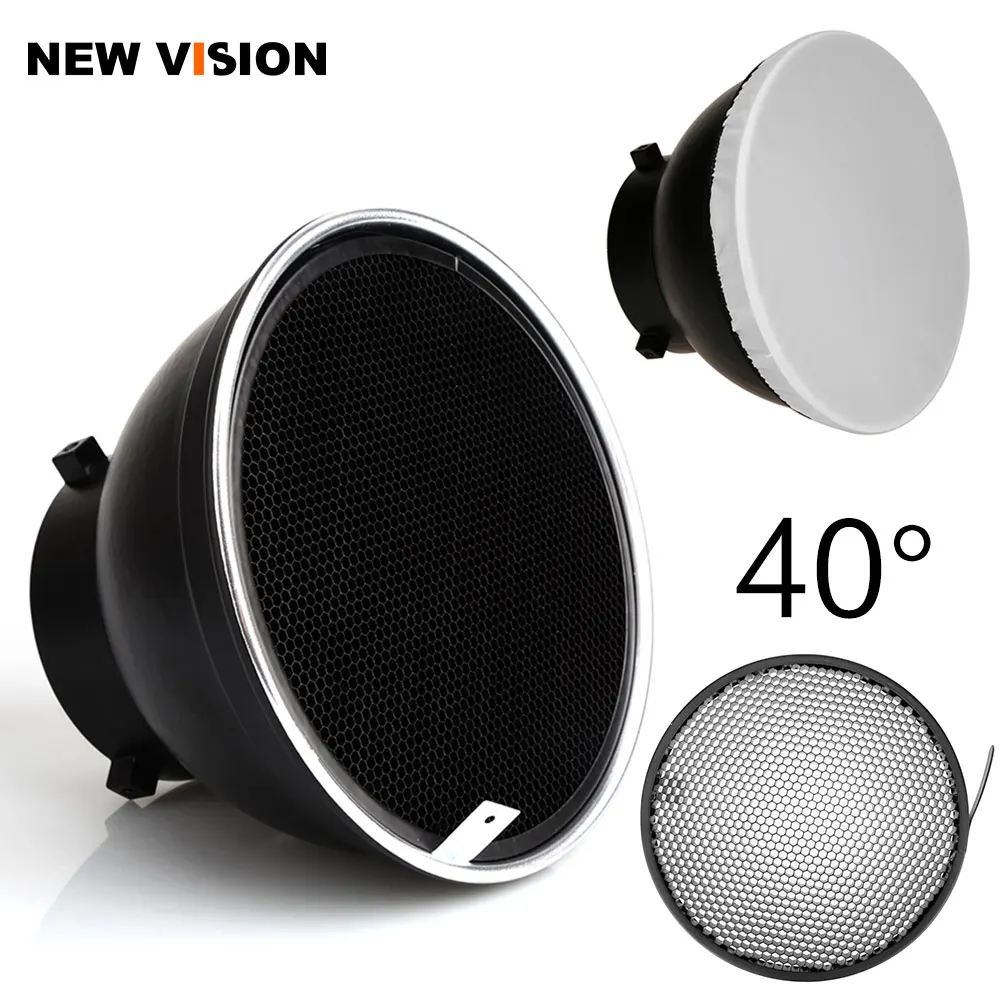 7inch 18cm Standard Reflector Diffuser with 10/20/30/40/50/60 Degree Honeycomb Grid for Bowens Mount Studio Light Strobe Flash - Цвет: 40 Degree