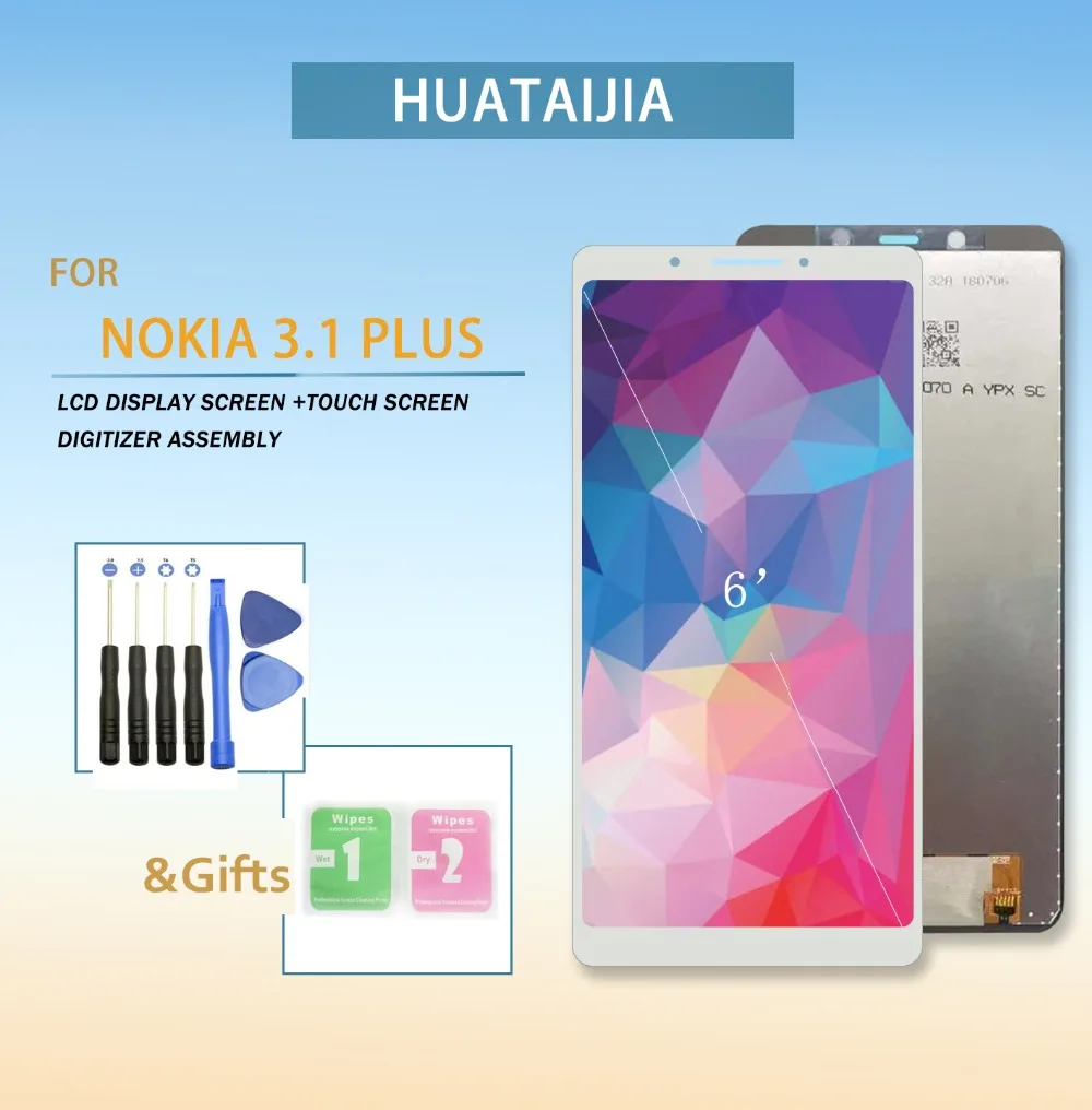 

LCD Display Touch Screen for NOKIA 3.1 plus 6" LCD Display Digitizer Assembly Replacement For NOKIA 3.1 plus with tools