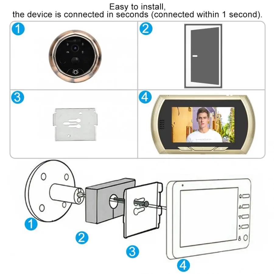 Wifi smart visual doorbell phone doorbell intercom hd camera doorbell night vision infrared security protection