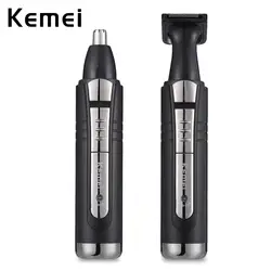 Kemei KM-6511 2 в 1 Беспроводные Перезаряжаемые уха носа триммер с направляющий гребень 2 Головка триммера триммер для носа бакенбарды ЕС Plug