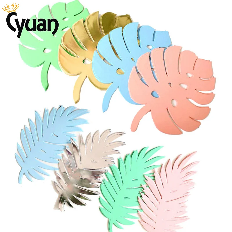 

Cyuan Unicorn Hen Party DIY Paper Turtle Leaf/Palm Leaves Backdrop Decor Artificial Paper Flowers Decoration Baby Shower Gift
