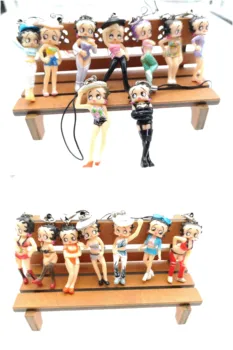 

Free shipping 1 set 16 pcs sexy color Betty mixed DIY figures mobile phone strap Charms women kids gifts