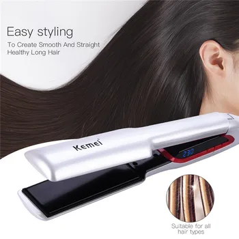

LCD Display Professional Flat Iron Fast Straightening Irons Temperature Adjust Wide Plates Hair Straightener Brush Styling Tools