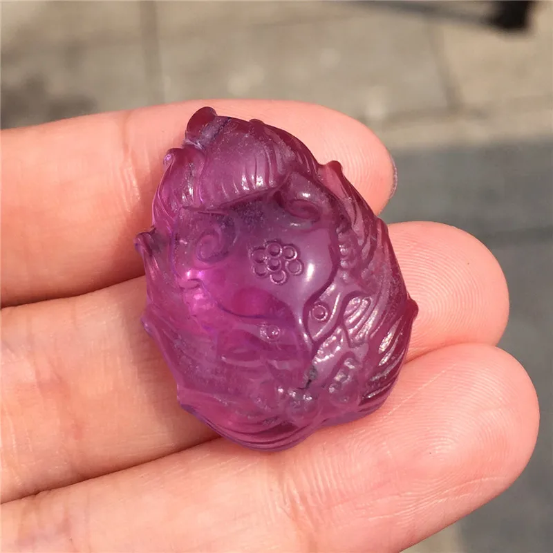 Pretty Cute Natural Amethyst Crystal Fox Hand Made Carved Purple Love Stone Fashion Animal Figurine Gifts | Дом и сад