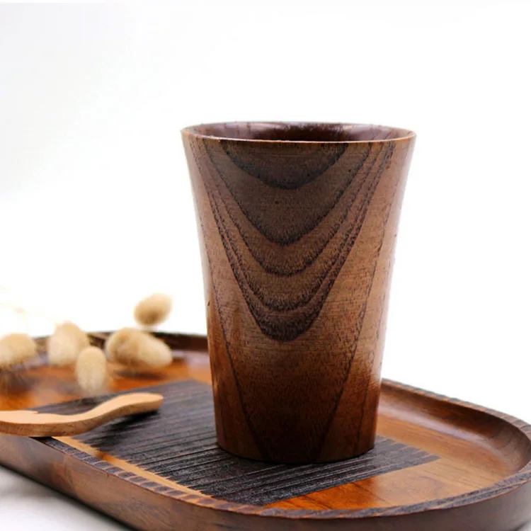 Япония Стиль деревянный Кофе/молоко/Чай чашка с ложкой Творческий Винтаж Посуда аксессуары