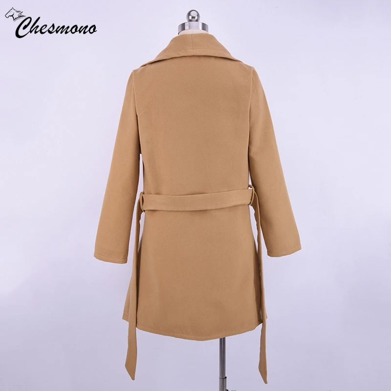 Grand Nouveau Slim En Femmes Manteaux Laine Veste Qualité Ceinture Revers Manteau De Mode Parka Hiver Long Automne Haute Dames rpwqrfXW