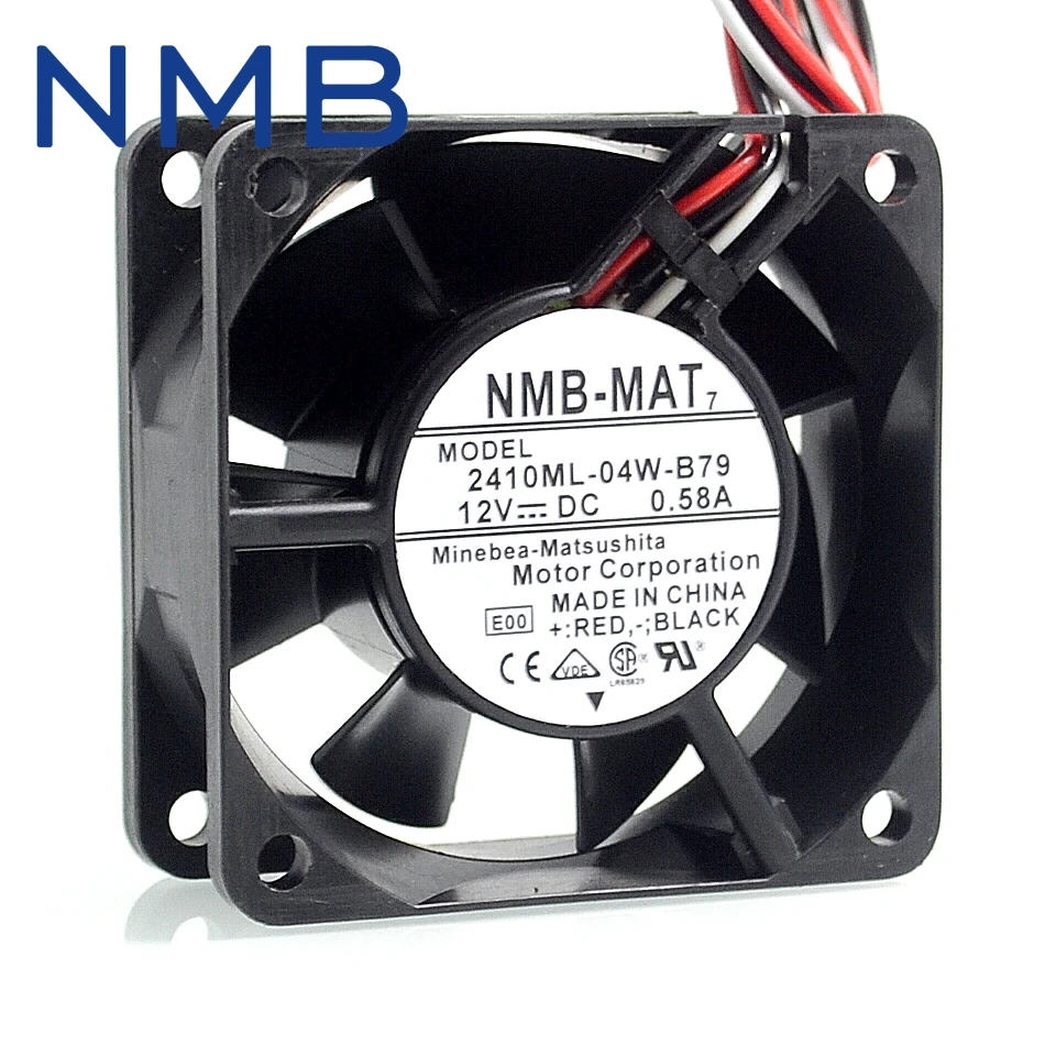 

Original 2410ML-04W-B79 6025 6CM 12V 0.58A three wire speed dual- ball bearing fan 60*60*24mm