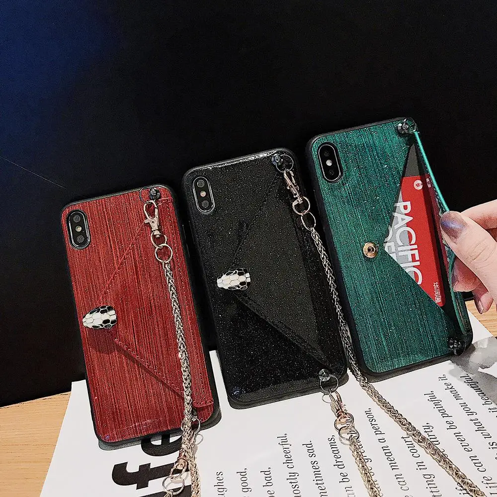 

Luxury Glitter Leather Shoulder Bag Case For iPhone XS Max XR X 10 7 Flip Wallet Back Cover For iPhone 6 6s 7 8 Plus Phone Case