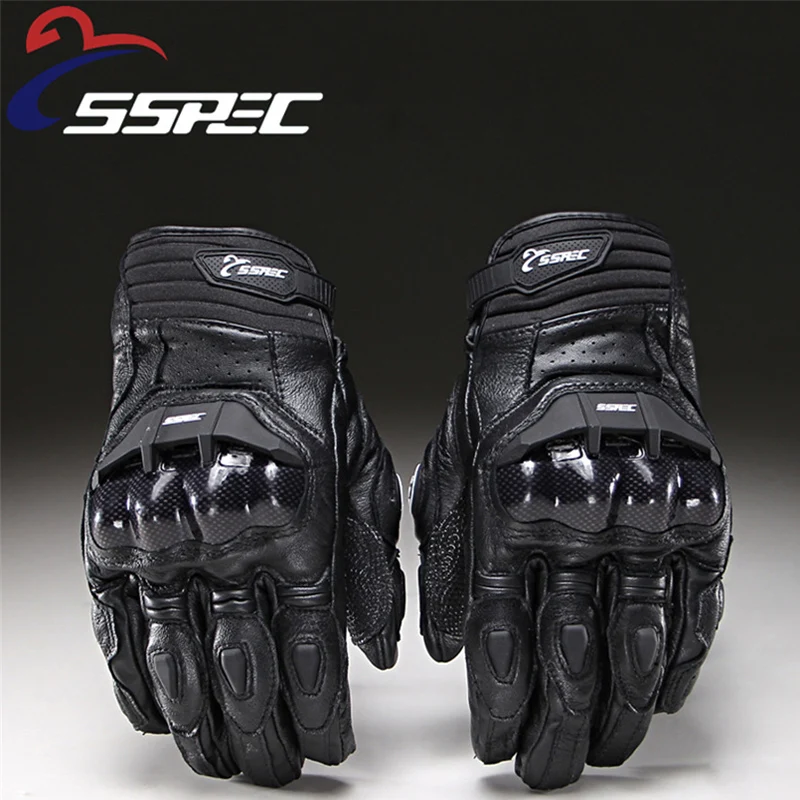 

Motorcycle Gloves Mens Luva Moto Vintage Leather Motorbike Gloves Guantes Moto Cuero Summer Winter Hard Shell Protection Racing
