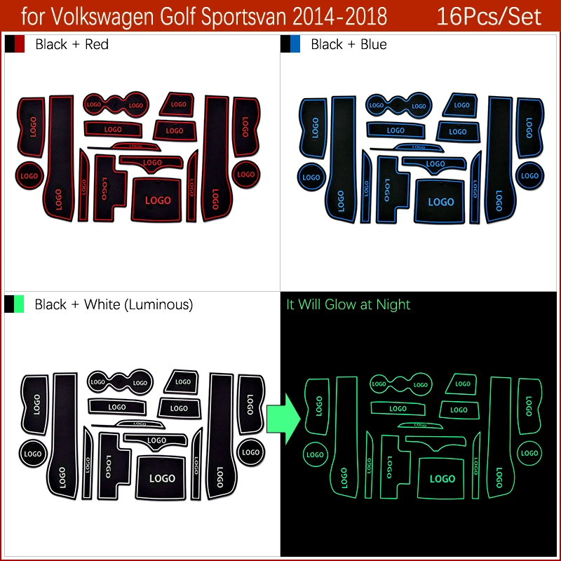 Anti-Slip Rubber Gate Slot Cup Mat for VW Golf 7 MK7 Polo 6R 6C Scirocco Sportsvan SV Volkswagen Accessories Stickers 2015 2016 Anti-Slip Rubber Gate Slot Cup Mat for VW Golf 7 MK7 Polo 6R 6C Scirocco Sportsvan SV Volkswagen Accessories Stickers 2015 2016