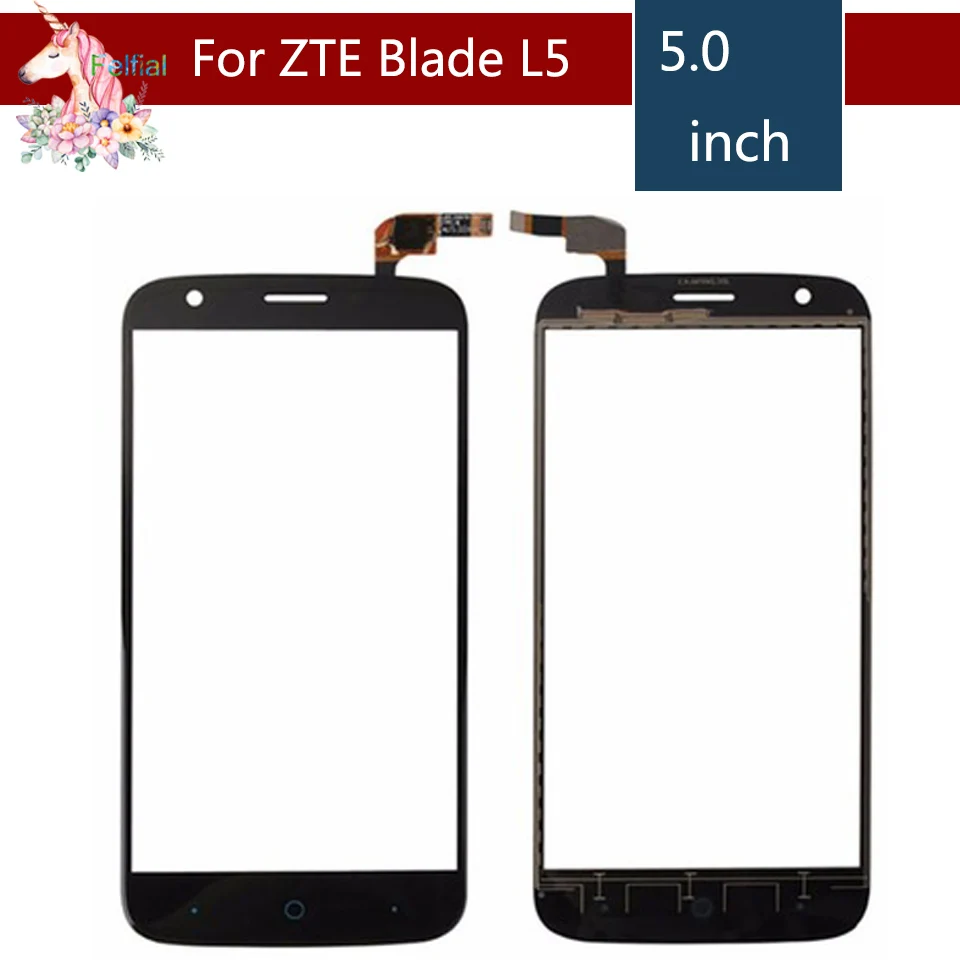 

10pcs/lot 5.0" For ZTE Blade L5 LCD Touch Screen Digitizer Sensor Outer Glass Lens Panel Replacement