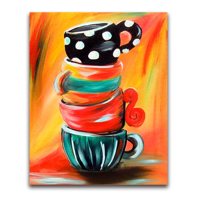 5d Full square Diamond painting Cross stitch coffee cup full round Diamond mosaic store sign 3D DIY Diamond embroidery color art