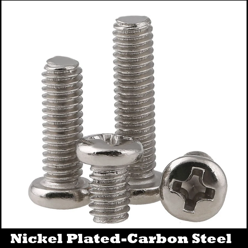 M2.5 * 3/4/5/6/8 M2.5x3/4/5/6/8 никелированная углеродистая сталь DIN7985 болт Phillips