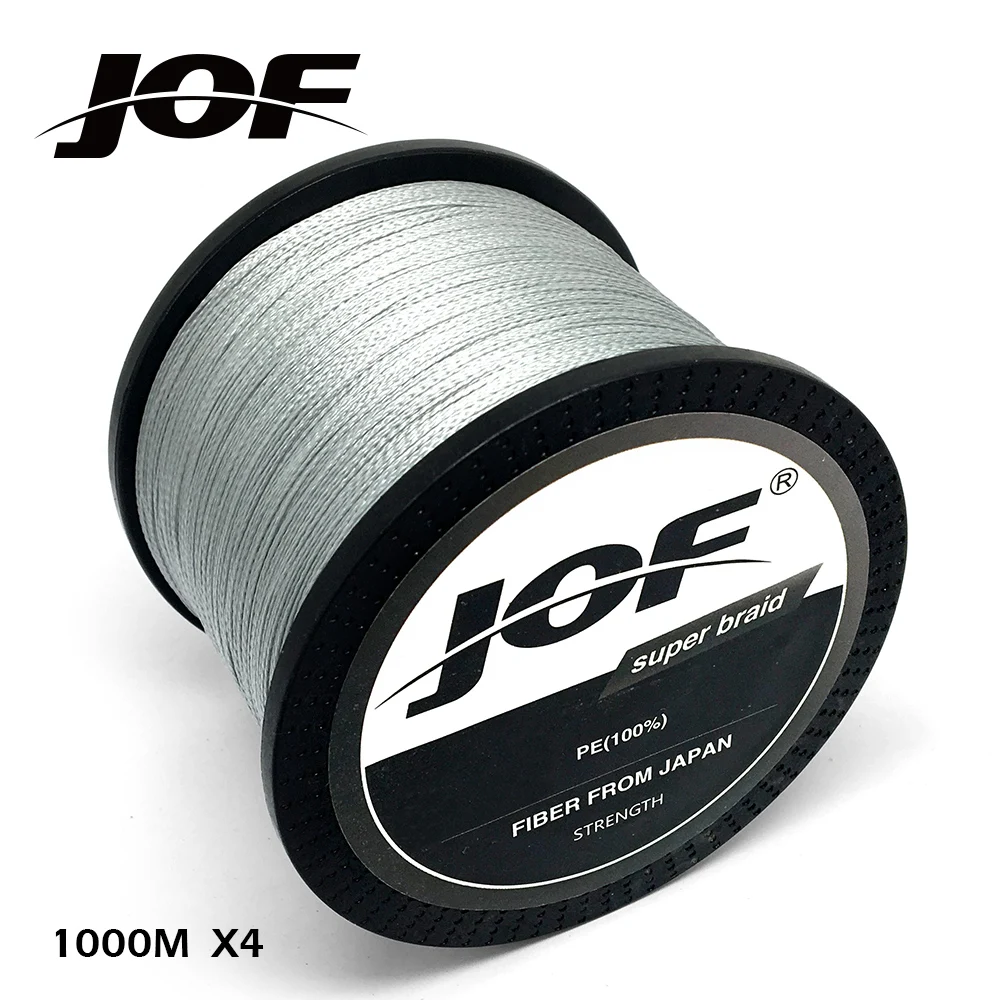 

JOF PE Braided Fishing Line Gray Grey Multifilament Fishing Cord Strong 4 Strands 100M 150M 300M 500M 1000M Fishing