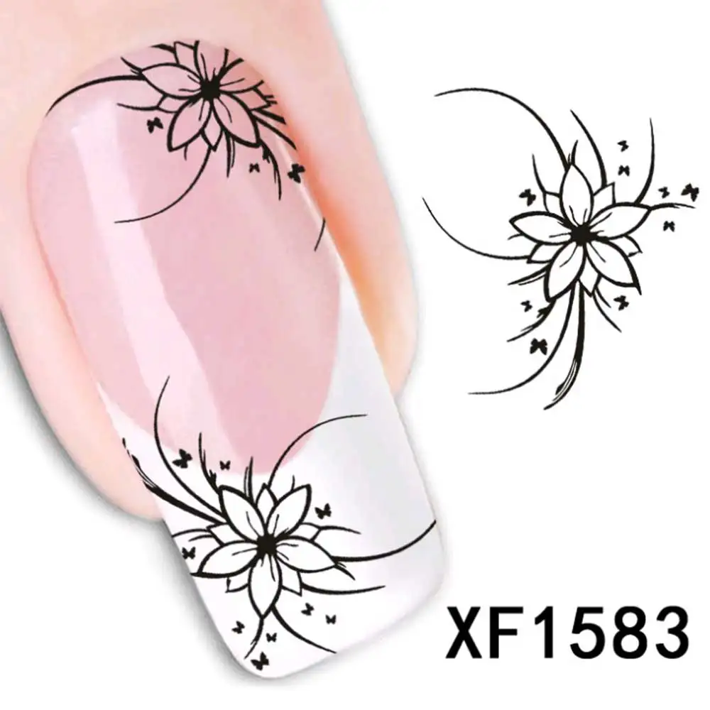 

Fashion New Style Water Transfer Stickers 1 Sheet 3D Design Sticker DIY Nail Art Decorations Nail Nail Decal Tools