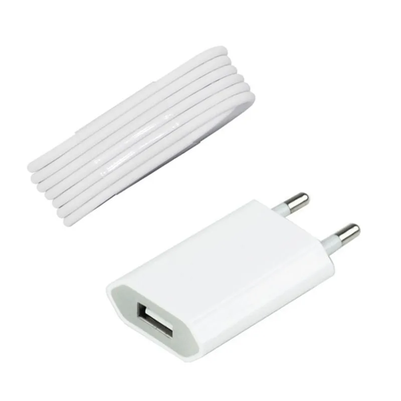 

2 pcs/lot 1M 8 pin USB Charger Cable For Apple iPhone 6 SE 5 5s 7 8 x xs phone accessories & travel EU USB Power Charger Adapter