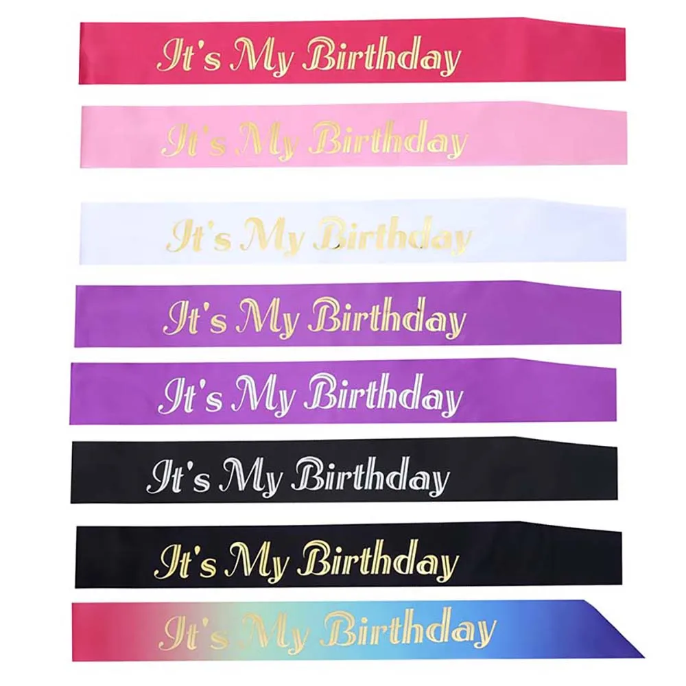 

Pink It's My Birthday Sash for Women Girls Sweet 16 Princess 18th 20th 21th 30th Birthday Party Sash Happy Birthday Decorations