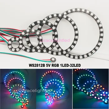 

2pcs WS2812 5050 RGB LED Builtin ws2811 IC 1 8 12 16 24 32 Bits Ring Lamp Light 5V DC input LED Module (need work with control)
