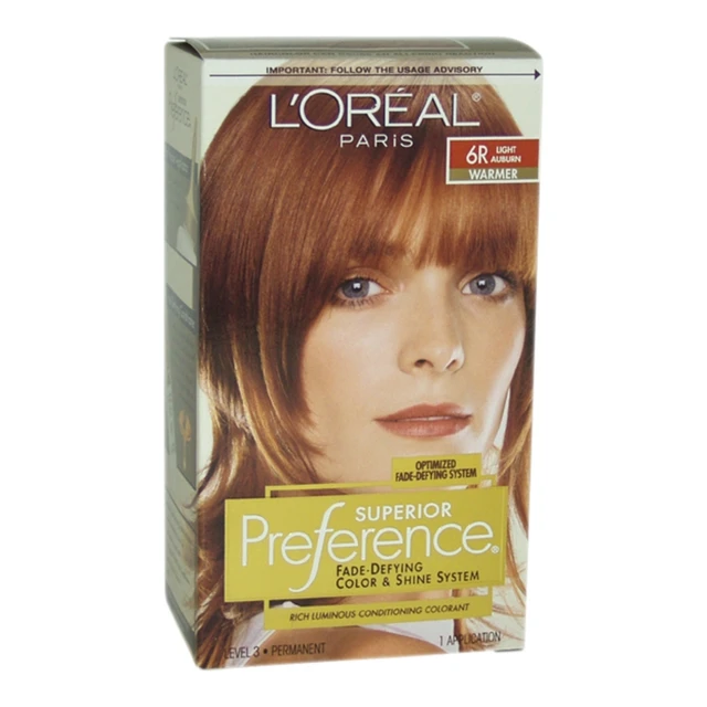 Superior Preference Fade Defying Color 6r Light Auburn Warmer By L Superior Preference Fade Defying Color 6r Light Auburn Warmer By L Oreal