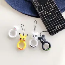 Универсальный силиконовый ремешок для ключей, ремни для телефонов, брелоки для мобильных телефонов, брелоки, кольца для пальцев, Мультяшные Аксессуары для мобильных телефонов