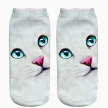 Новое поступление; женские короткие носки с принтом в виде мятных глаз и кота; Meias Hosiery; повседневные носки; Calcetines