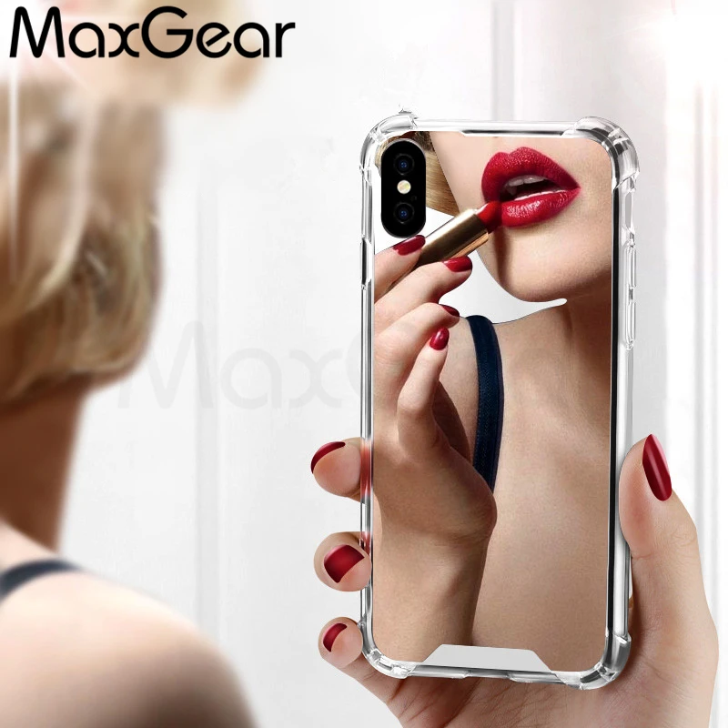 Роскошные зеркальные Чехлы MaxGear Shockpropf для iPhone 7 Plus TPU PC чехол задней защиты X 6 6S 8 XR XS